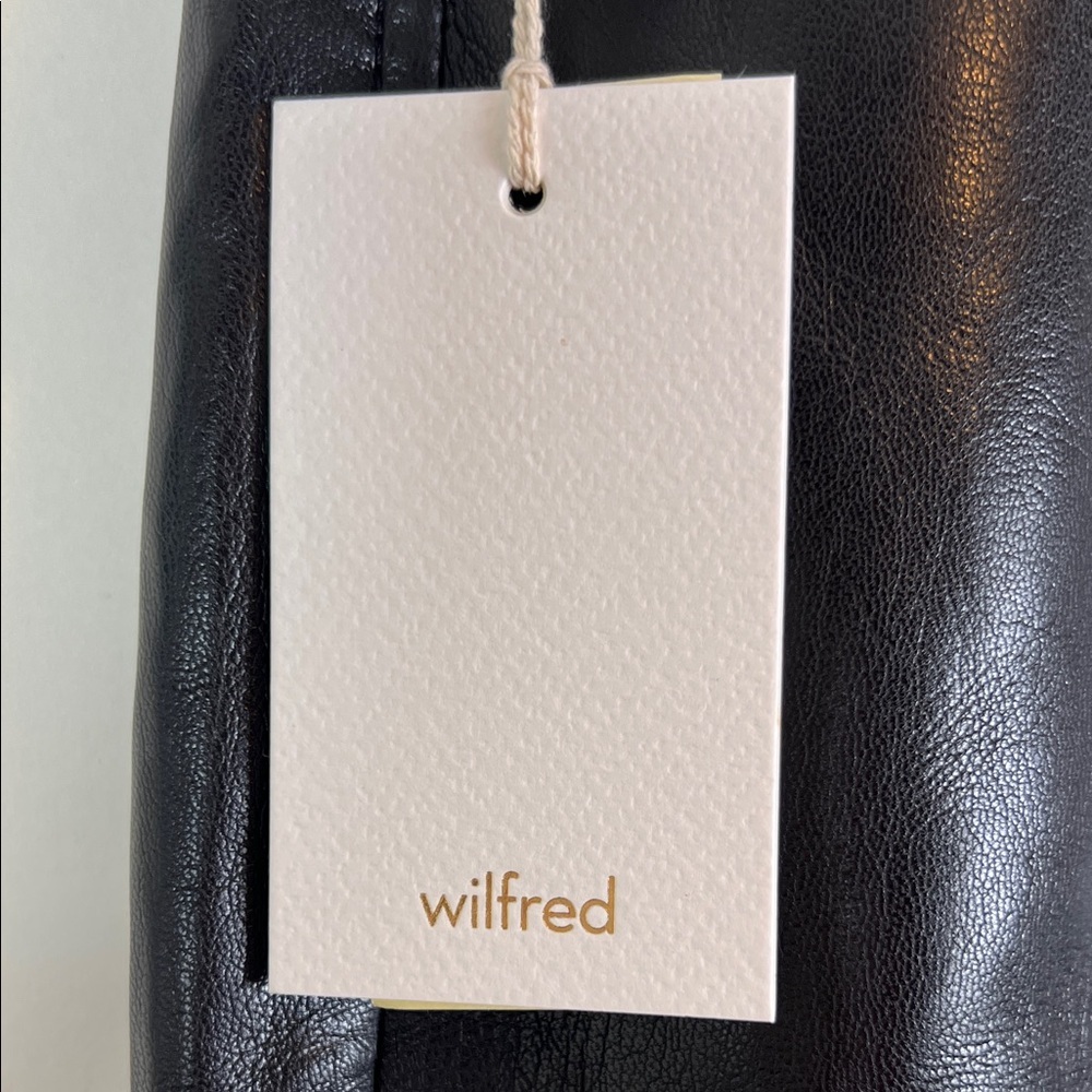 NWT Wilfred Beatrix Faux Leather Pant High Rise Flare Black 0 - Picture 5 of 13
